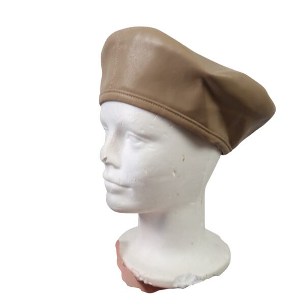 Stand Studio Freida Tan Faux Leather Beret Hat main image 9
